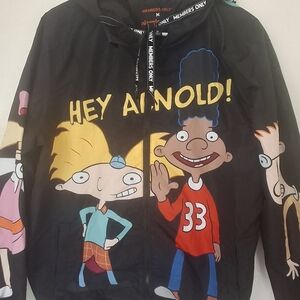 Members Only Hey Arnold! Black Hoodie with Colorful Characters